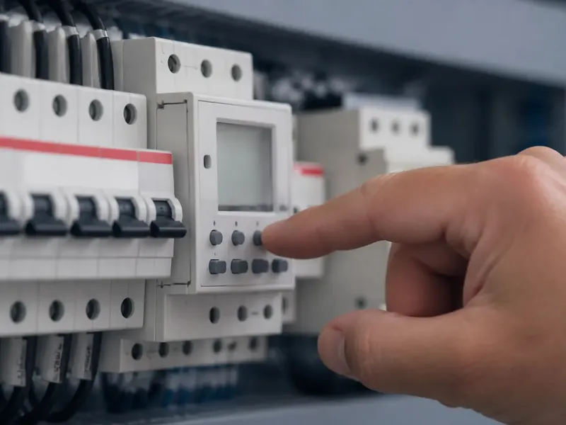 Horloge programmable modulaire dans le tableau électrique d’un magasin